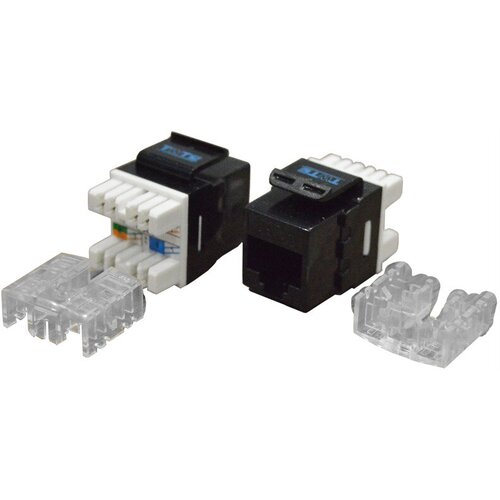 Модуль Keystone RJ45, Cat.6, UTP, 180 градусов, черный