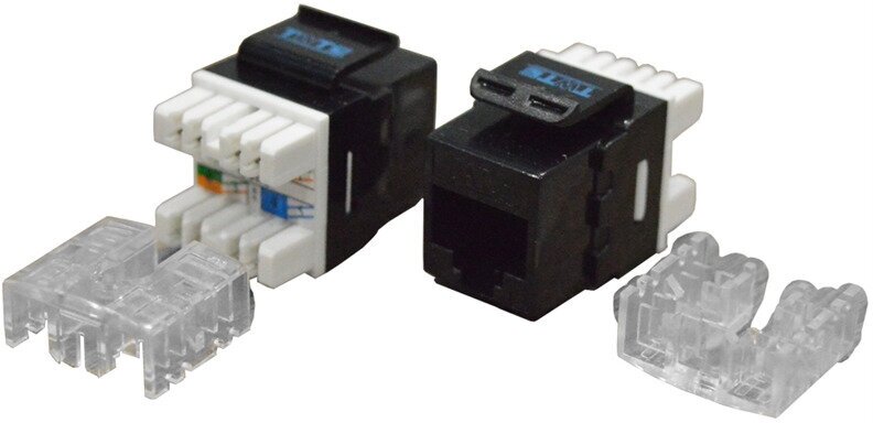 фото Модуль Keystone RJ45, Cat.6, UTP, 180 градусов, черный