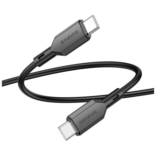 кабель borofone bx70 usb usb type c только для зарядки 1 м 1 шт черный Кабель BOROFONE BX70, USB Type-C - USB Type-C, 60W, 3A, 1м, черный