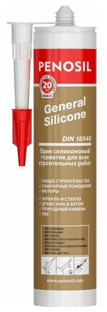 Герметик Penosil Generall силиконовый многоцелевой нейтральный бесцветный, 310 ml Н4173 - фотография № 3