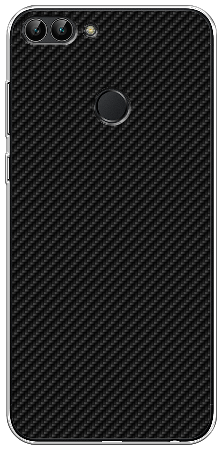 Силиконовый чехол на Huawei P Smart / Хуавей П Смарт "Черный карбон"