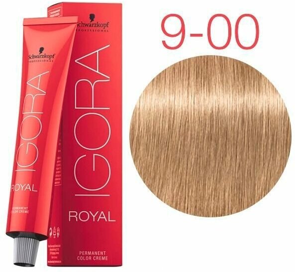 Schwarzkopf Professional, Igora Royal, 9-00 Стойкая крем-краска для волос, Блондин натуральный экстра, 60 мл