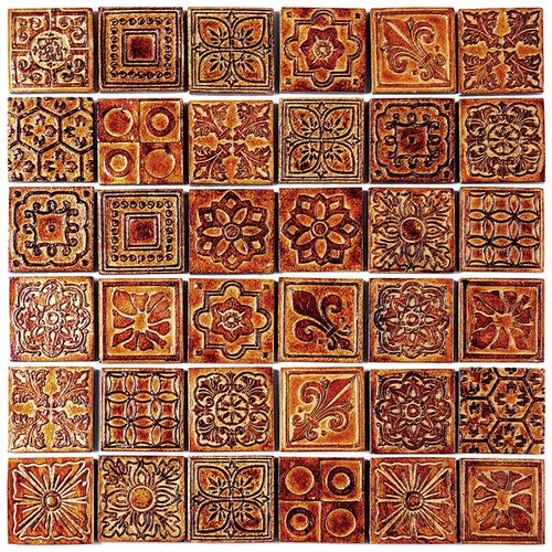 Итальянская мозаика набор декоров Skalini D-CTL3 (36 в комплекте, цена за комплект) коричневый узор