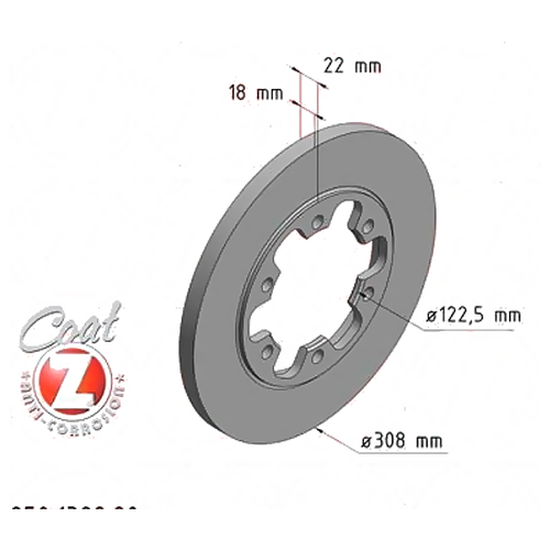 ZIMMERMANN 250.1382.20 диск тормозной\ Ford (Форд) Transit (Транзит) v363 2.0ecoblue 4x4 / rwd 16 (Комплект 2 штуки)