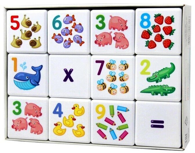 Десятое Королевство Кубики 12 шт «Кубики для умников. Арифметика»