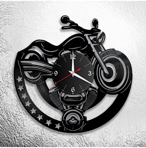 Интерьерные настенные часы Мотоцикл с плавным ходом