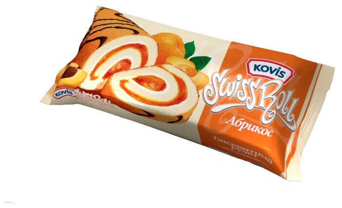 Рулет KOVIS бисквитный с абрикосовым джемом 175 г
