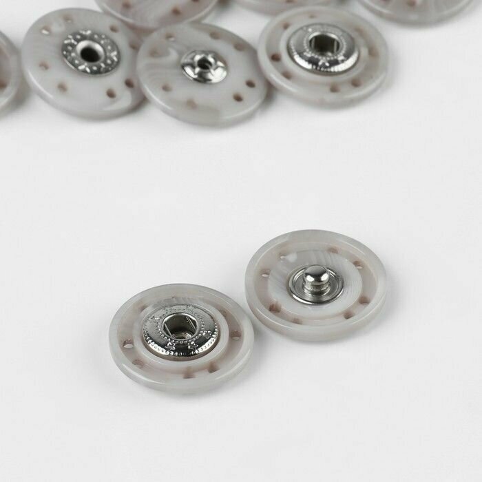 Кнопки пришивные декоративные d - 23 мм 5 шт цвет серый