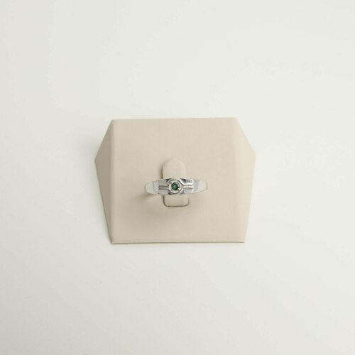 Кольцо CORDE Серебряная печатка (серебряное кольцо) с натуральным изумрудом, серебро, 925 проба, родирование, изумруд, размер 20, зеленый