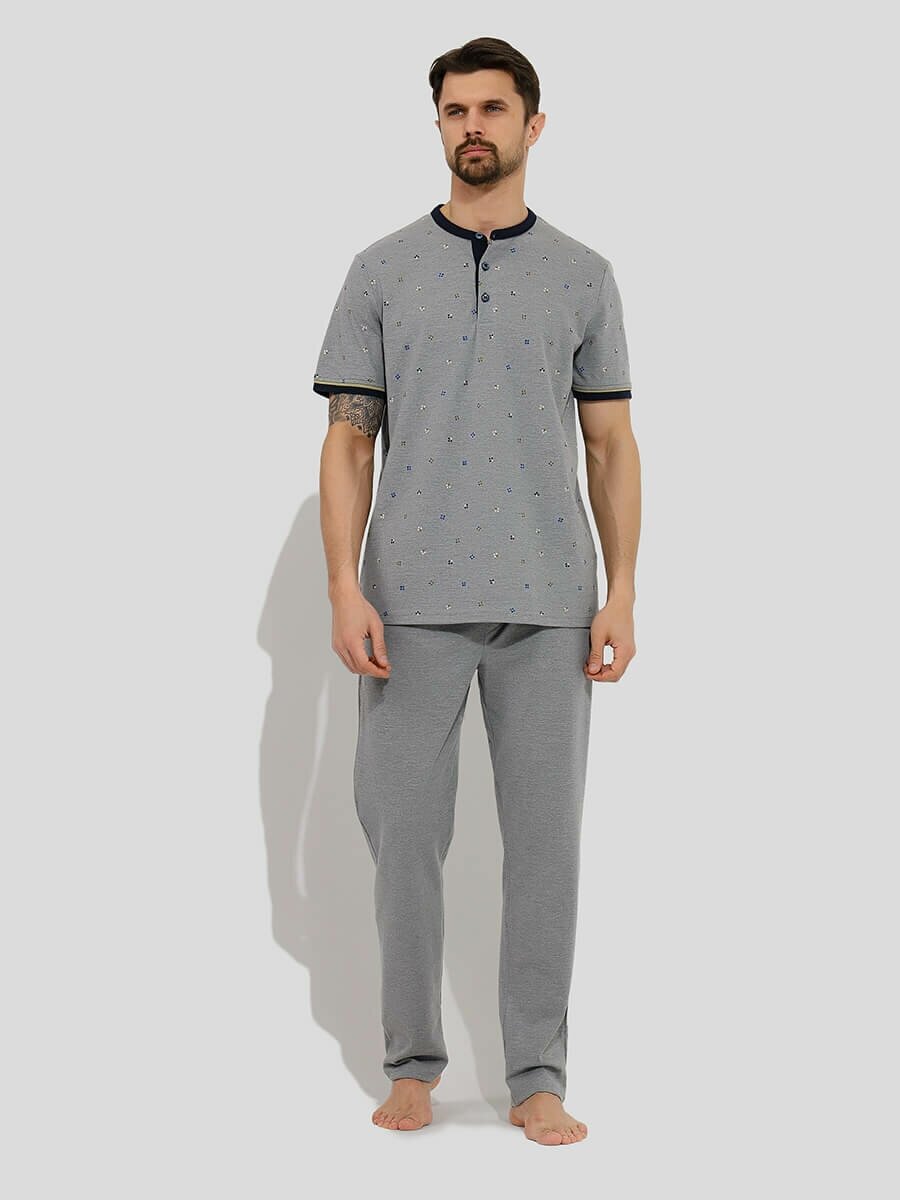 Пижама (футболка+брюки) VITACCI TRM503-07 мужской серый 50% хлопок, 50% полиэстер 46-48