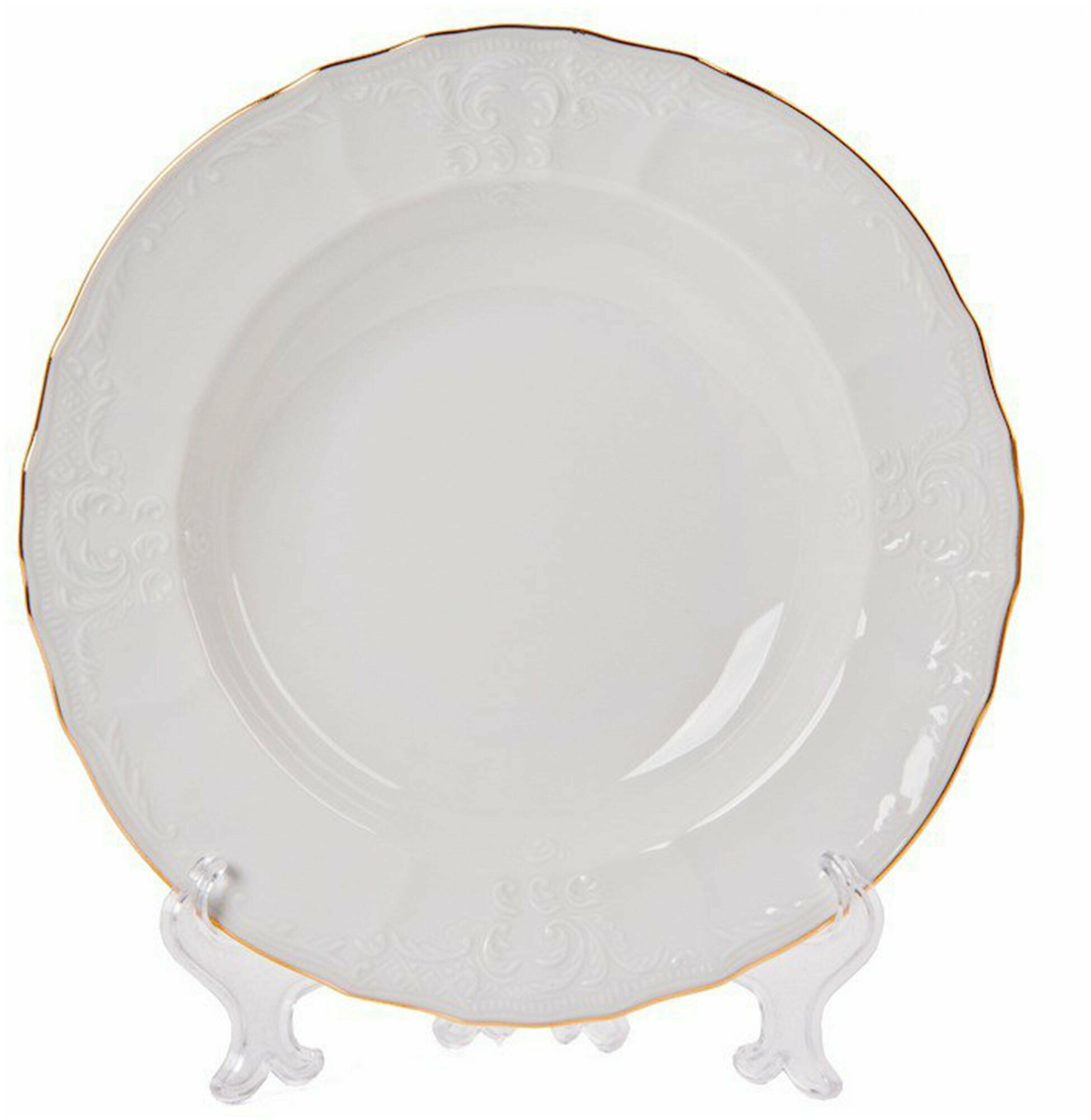 Набор тарелок глубоких 23 см 6 шт Bernadotte Белый Узор