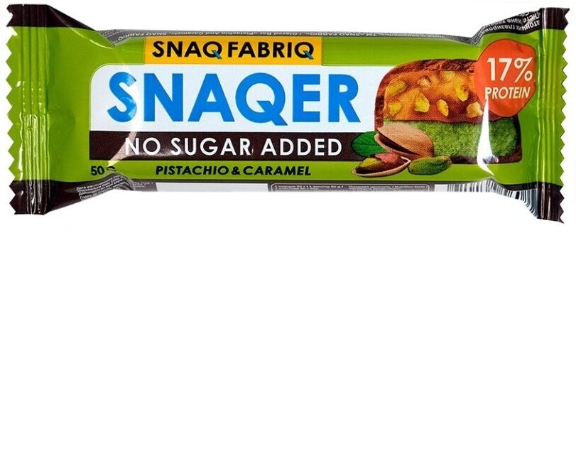 Snaq Fabriq Батончик в шоколаде SNAQER фисташка-карамель 50 г