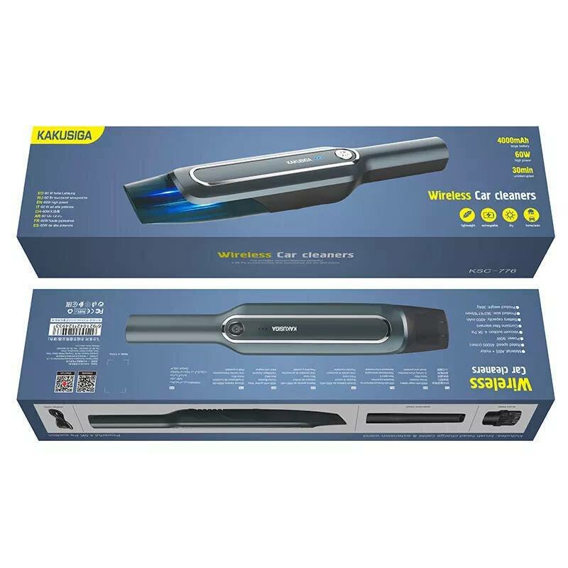 Беспроводной автомобильный пылесос KAKUSIGA KSC-770, 60 Вт, 4000 мАч, ручной, для салона авто