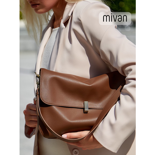 фото Сумка мессенджер mivan, фактура гладкая