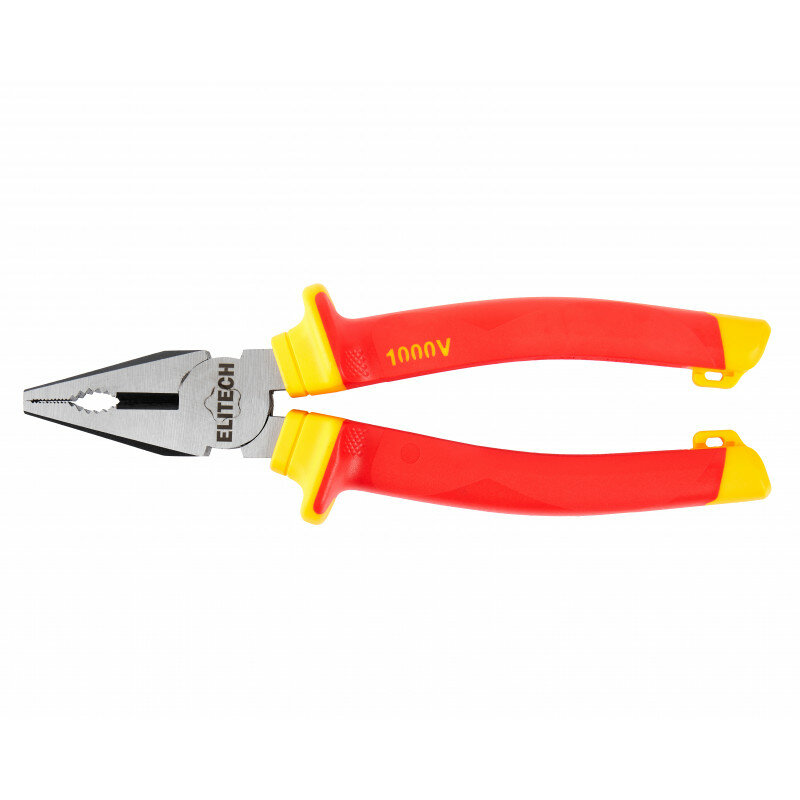Плоскогубцы ELITECH 110403, хром-ванадиевые, диэлектрические рукоятки, 200мм — фото 1
