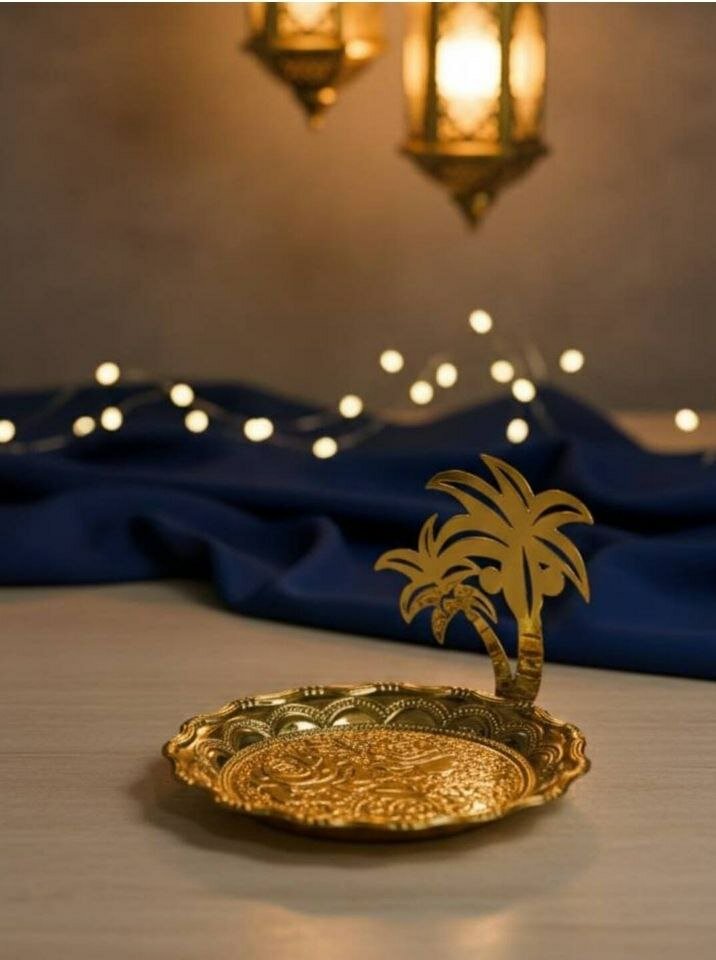 Тарелки "Финики Восточная", металл, диаметр 15см, золотистые, 10шт