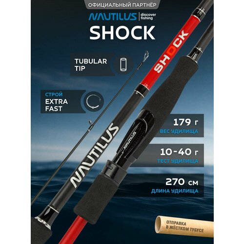 Спиннинг Nautilus Shock NSHS-902MHH 270см 10-40гр