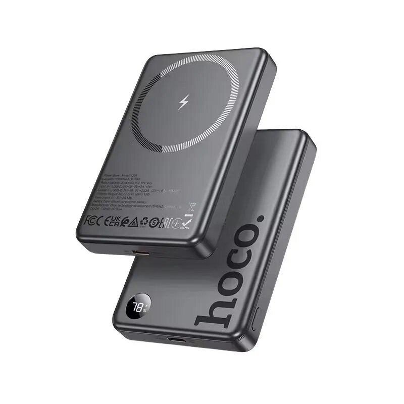 Power bank Q34 Clever 10000mAh – PD20W, магнитная беспроводная зарядка, LED-дисплей