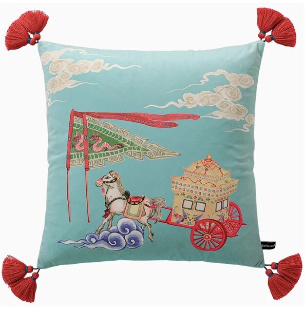 Бархатный чехол для подушки Formaso, тигр, 45x45 см