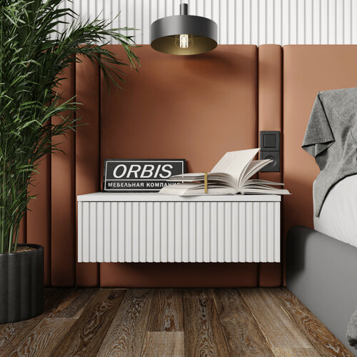 Изображение товара Тумба прикроватная подвесная Стелла, 52см х 30см х15см, Белый