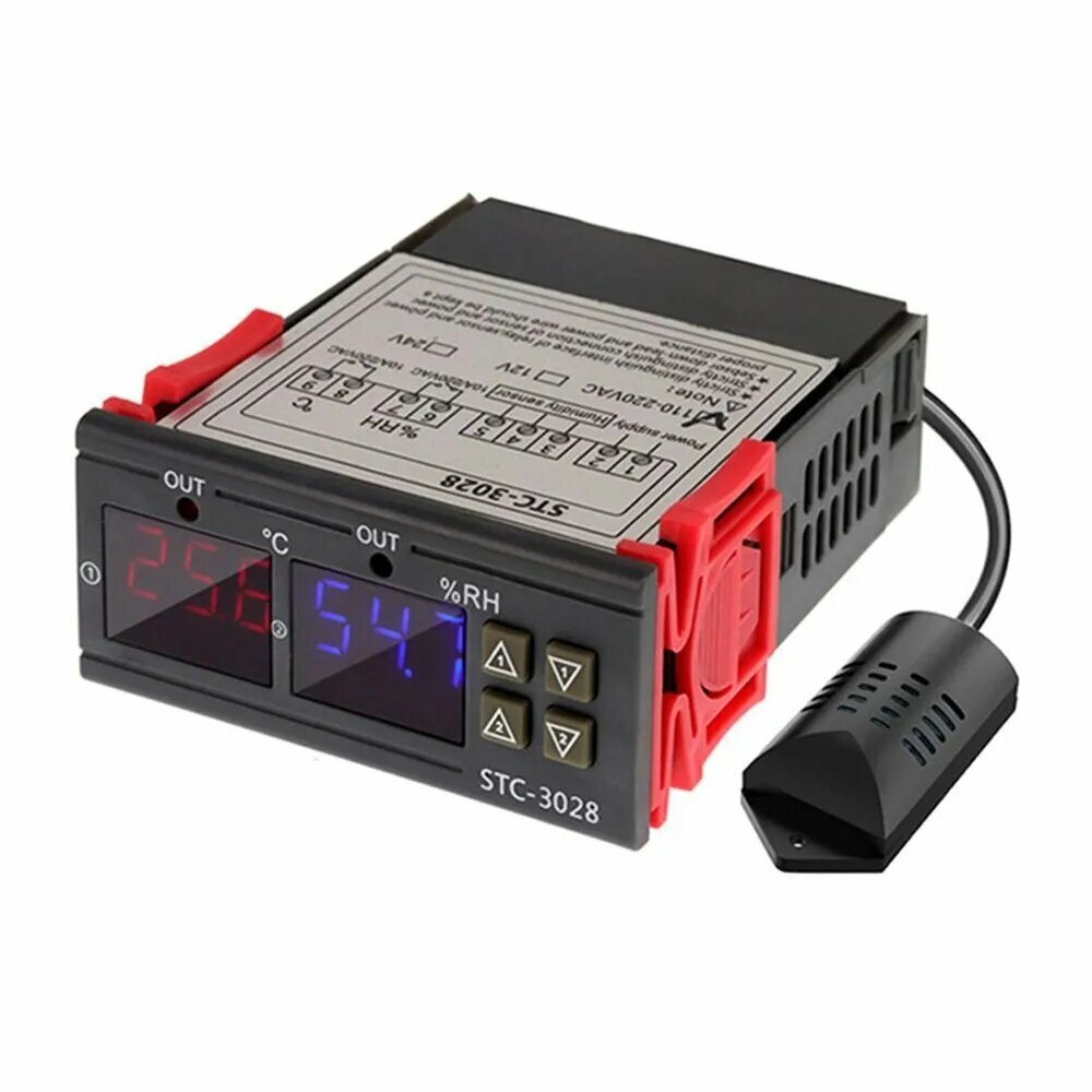 DC 12V двойной цифровой термостат контроль температуры и влажности термометр гигрометр контроллер инкубатора -3028