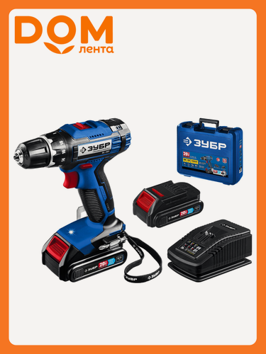 Изображение товара Дрель-шуруповерт аккумуляторная ЗУБР Профессионал DL-201-22 с 2 АКБ и З/У