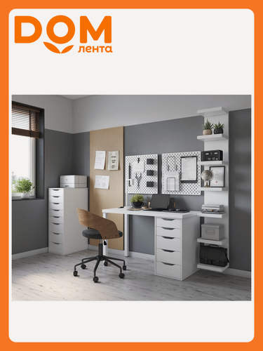 Изображение товара Комод "Ингар", Шведский Стандарт, 8 ящиков, белый, 36 см x 102 см x 53 см