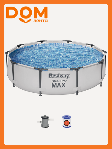 Изображение товара Бассейн Bestway Steel Pro Max, круглый, каркасный, 305 x 76 см, фильтр-насос, водный насос, картридж