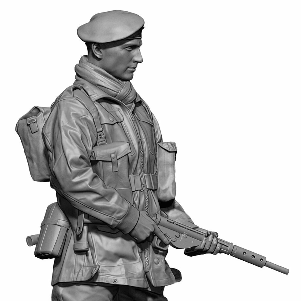 Фигурка солдата ZKBOZK 1/35, резиновая, британский парашютист