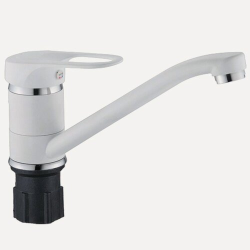 Изображение товара Смеситель для кухни Эверест B49-0257, белый, поворотный излив