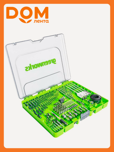 Изображение товара Набор сверл, бит и коронок в кейсе Greenworks 2944607 90 предметов