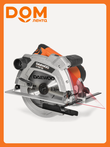 Изображение товара Пила дисковая DAEWOO DAS 1600-190, 1600Вт, 190мм, 4800 об/мин, глубина пропила 41мм