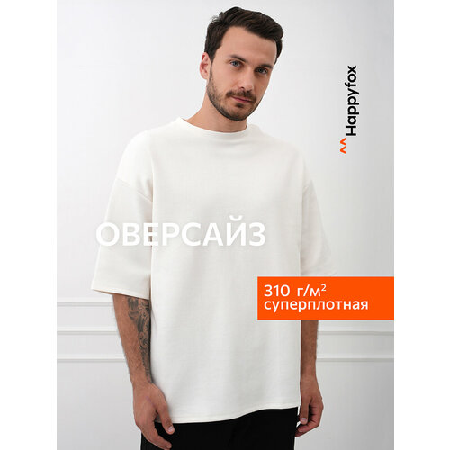 фото Футболка happyfox для мужчин, размер 48-50, молочный