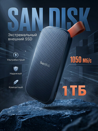 Изображение товара Внешний SSD диск SanDisk Portable SSD 1TB. Цвет: черный/Black
