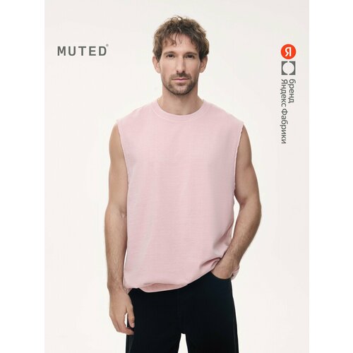 фото Майка muted из выбеленного хлопка, размер m, розовый
