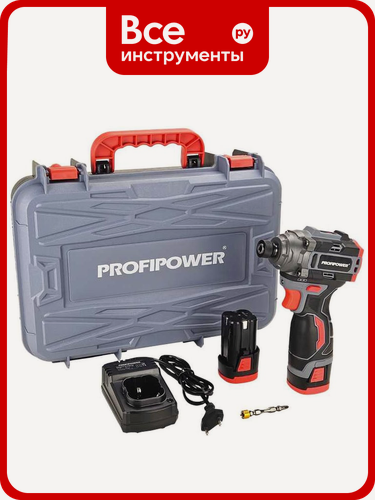 Изображение товара Аккумуляторный бесщеточный винтоверт Profipower BL-162(16В,160Нм, Li-ion 2шт, 2.0Ач, 3 скорости, З/У, в кейсе) E0211