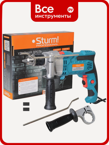 Изображение товара Ударная дрель Sturm ID2195P с реверсом, ударным механизмом и регулируемой скоростью для сверления бетона, дерева
