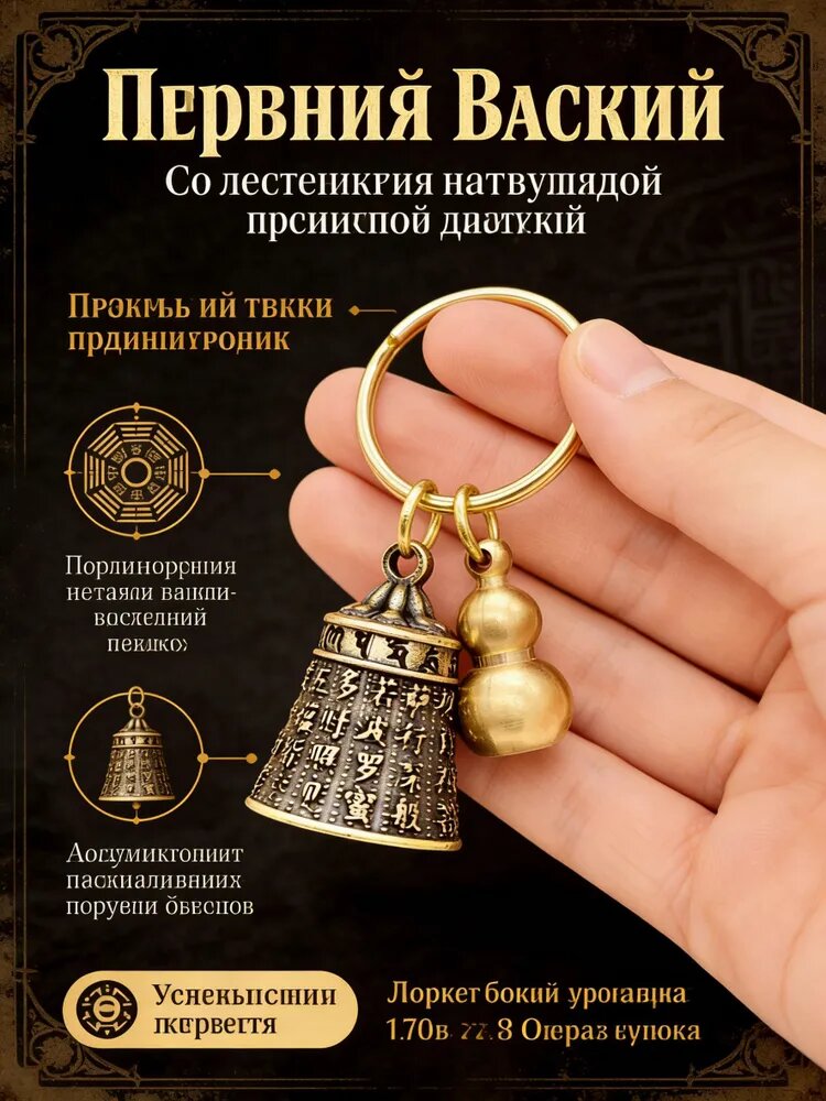 2 штука, Латунная ретро-мантра из шести символов, священное писание, сутра сердца, старинный колокольчик, подвеска, используется для фэн-шуй и удачи