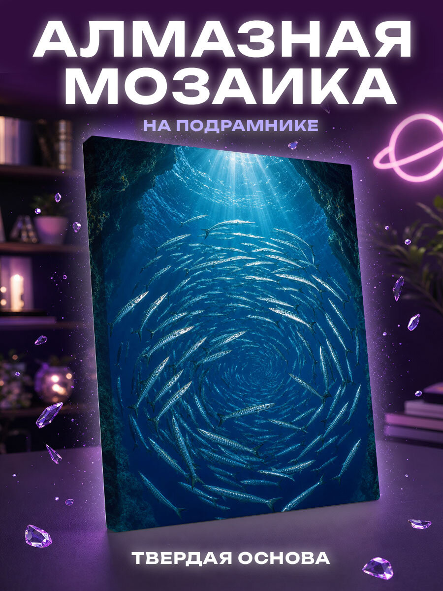 Алмазная мозаика Серебряный смерч барракуд