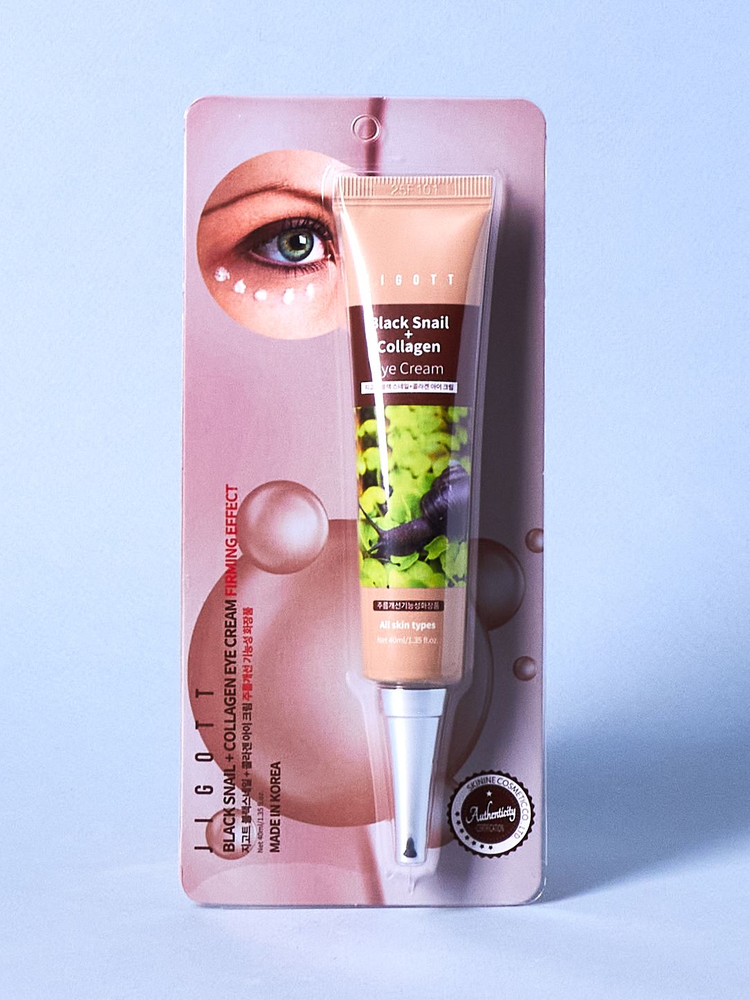 Jigott Крем для век с муцином черной улитки и коллагеном 40 мл Black Snail+Collagen Eye Cream