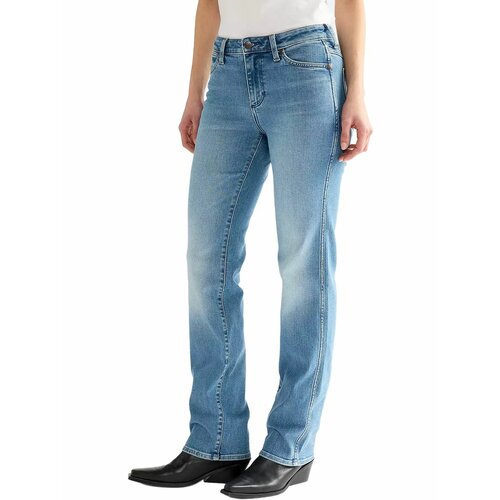 фото Джинсы wrangler women straight jeans, размер 26/32, синий