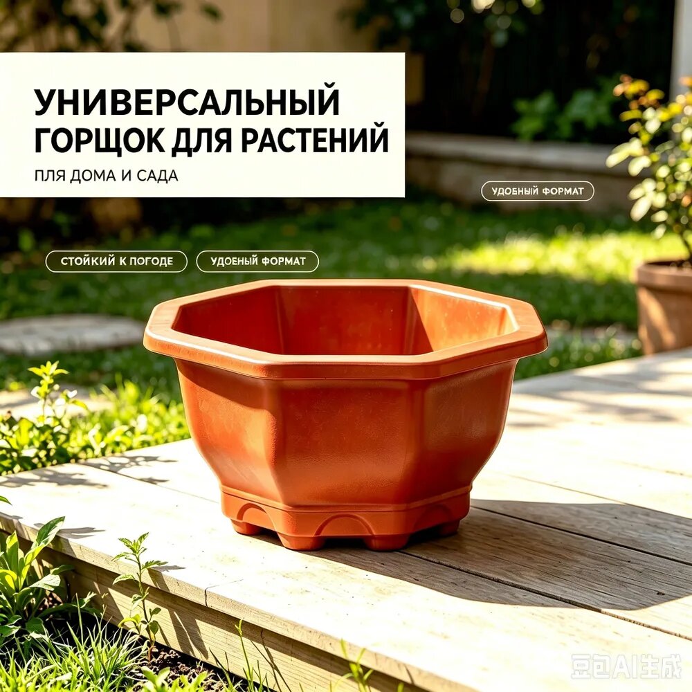Вазон 18 л, 1 шт, цвет коричнево-красный