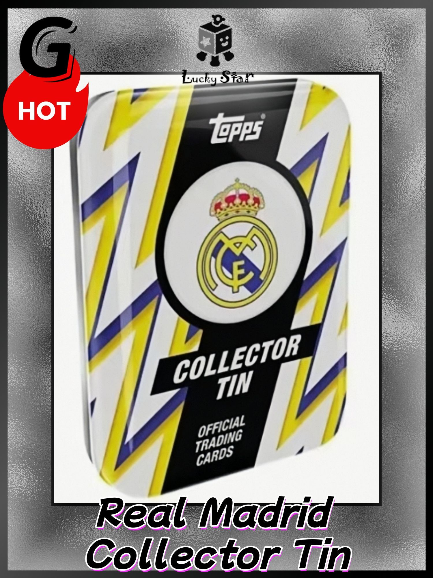 Topps 2025-26 Real Madrid Collector Tin - (1 коробка содержит 35 карточек)