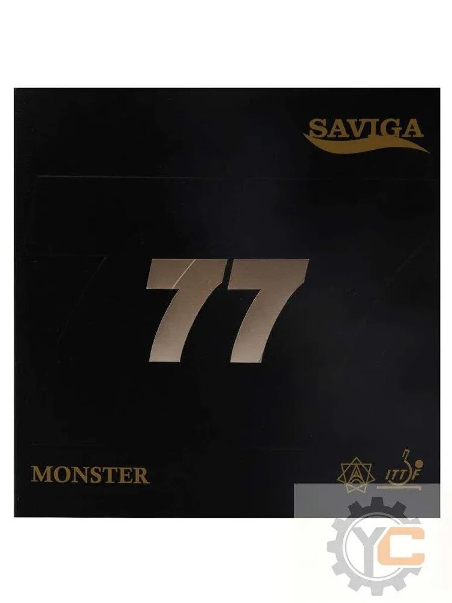 Dawei Накладка для ракетки SAVIGA Monster 77 шипы, длинные шипы, 7 звезд, DEF, красный/золотой, 1 шт