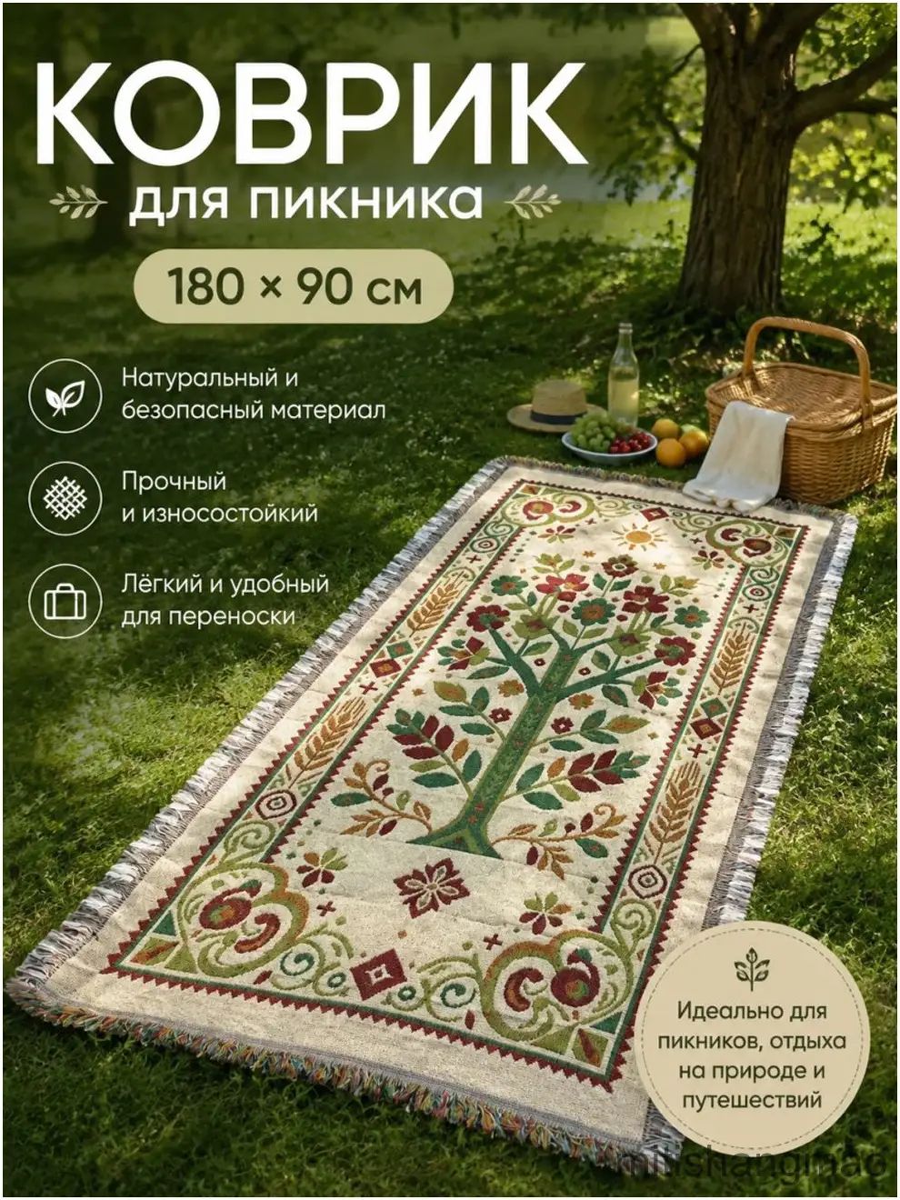 Плед 90x180 см искусственные материалы двусторонний восточный черный матовый