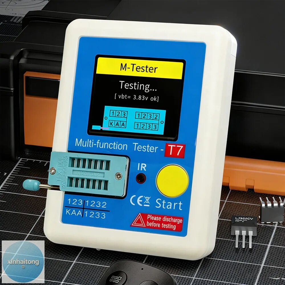 Тестер транзисторов LCR-T7 с TFT-дисплеем 3,5", АКБ 300 мА ч, поддержка NPN/PNP/MOSFET