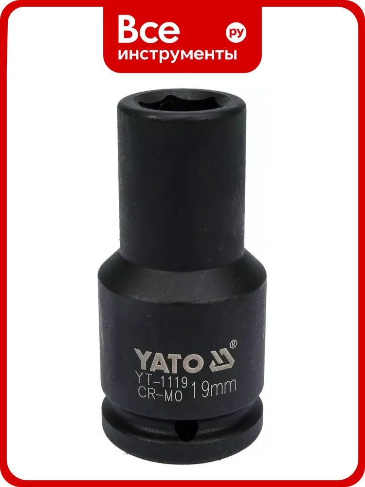 Головка ударная глубокая 6-гранная 19 мм, 3/4"DR YATO YT-1119
