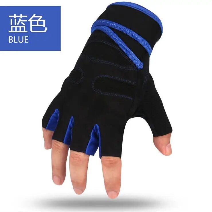 NIUPOZ Силиконовые полуперчатки для фитнеса G129 M, Синий, Blue