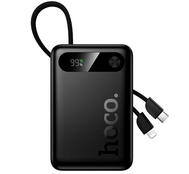 Внешний аккумулятор Hoco J171A, черный, 20000mAh, 1USB/1C, с проводом Type-C/Lightning