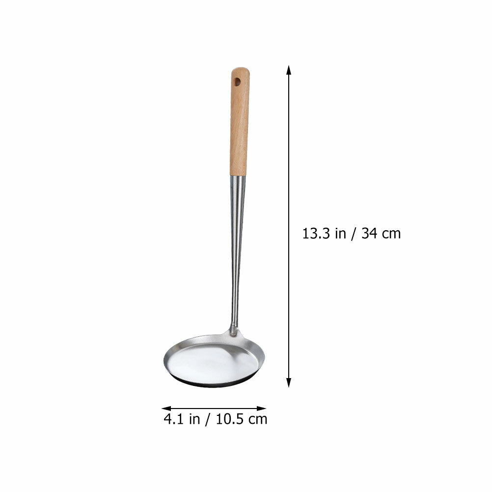 Кухонная Ложка Для Жарки Из Нержавеющей Стали С Длинной Ручкой 34X10.5X10.5 См
